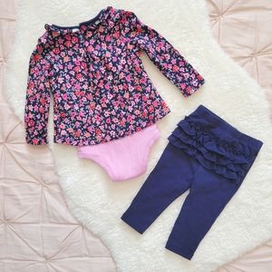 Joules Baby Cotton Mock Layer Bodysuit + Pants | 3-6M